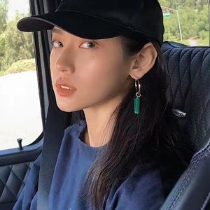 Green jadeite style earrings, jade can be removed